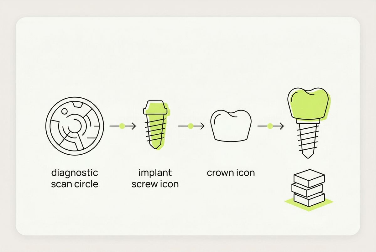 имплантация одного зуба цена москва — схема этапов