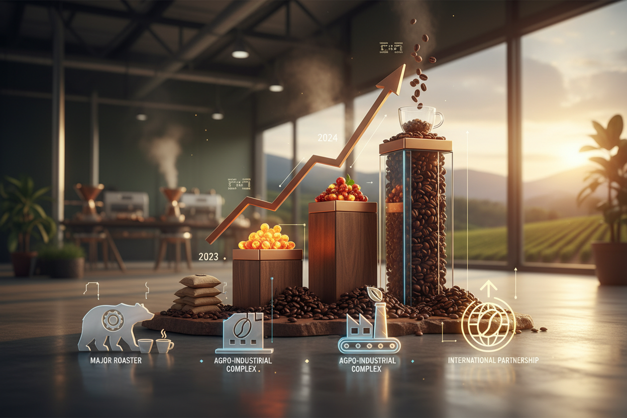 Рост производства кофе в России с 2023 по 2025 год, график и ключевые компании